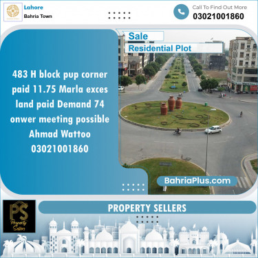 Residential Plot for Sale in Bahria Town, Lahore - (BP-133267)