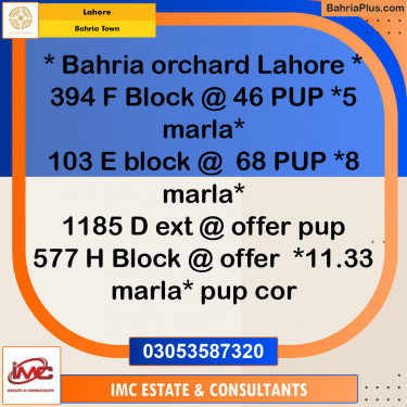 Residential Plot for Sale in Bahria Town, Lahore - (BP-133285)