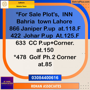 Residential Plot for Sale in Bahria Town, Lahore - (BP-133345)