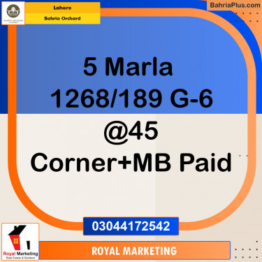 Residential Plot for Sale in Bahria Orchard, Lahore - (BP-133468)