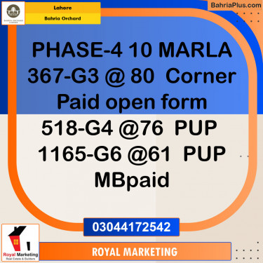 Residential Plot for Sale in Bahria Orchard, Lahore - (BP-133496)