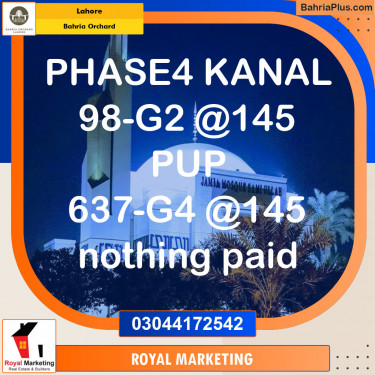 Residential Plot for Sale in Bahria Orchard, Lahore - (BP-133502)