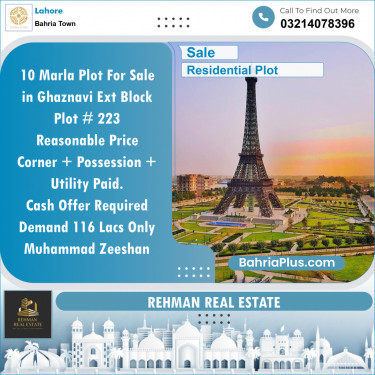 Residential Plot for Sale in Bahria Town, Lahore - (BP-133522)