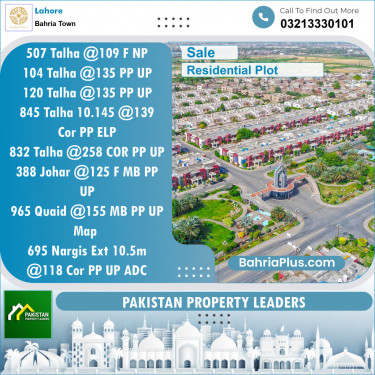 Residential Plot for Sale in Bahria Town, Lahore - (BP-133557)