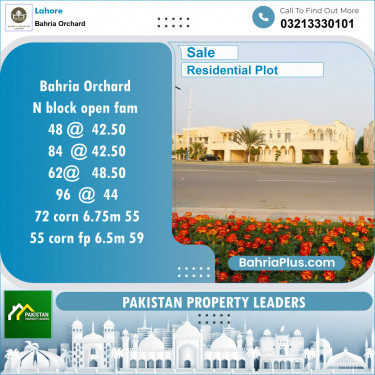 Residential Plot for Sale in Bahria Orchard, Lahore - (BP-133563)