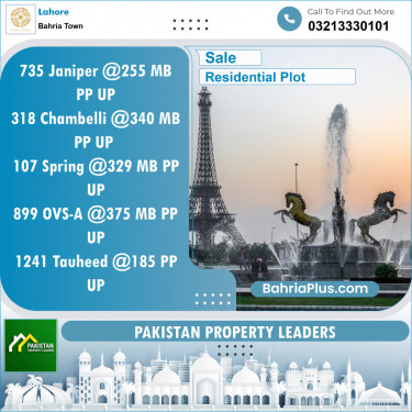 Residential Plot for Sale in Bahria Town, Lahore - (BP-133615)