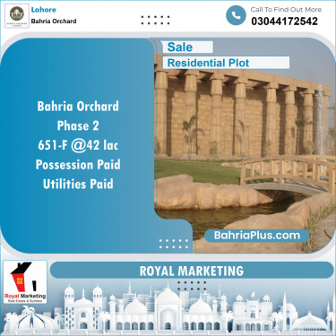 Residential Plot for Sale in Bahria Orchard, Lahore - (BP-133627)