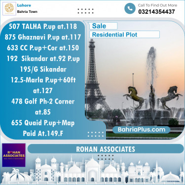 Residential Plot for Sale in Bahria Town, Lahore - (BP-133744)