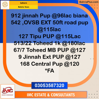 Residential Plot for Sale in Bahria Town, Lahore - (BP-133757)