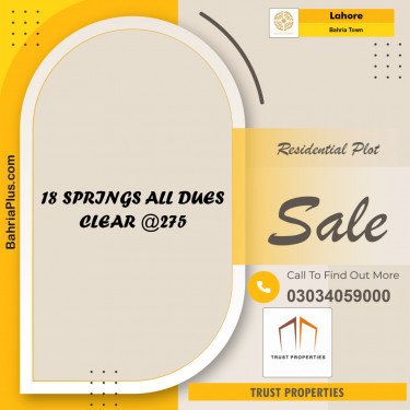 Residential Plot for Sale in Bahria Town, Lahore - (BP-133844)