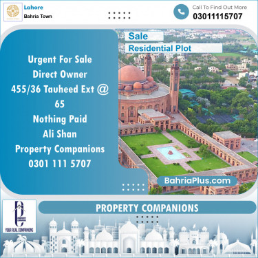 Residential Plot for Sale in Bahria Town, Lahore - (BP-133871)