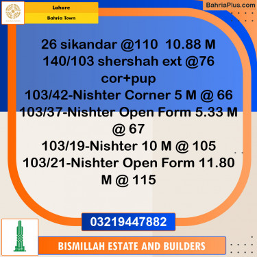 Residential Plot for Sale in Bahria Town, Lahore - (BP-133892)