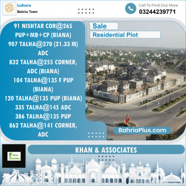 Residential Plot for Sale in Bahria Town, Lahore - (BP-133913)