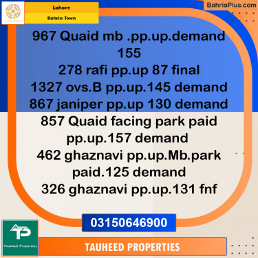 Residential Plot for Sale in Bahria Town, Lahore - (BP-133986)