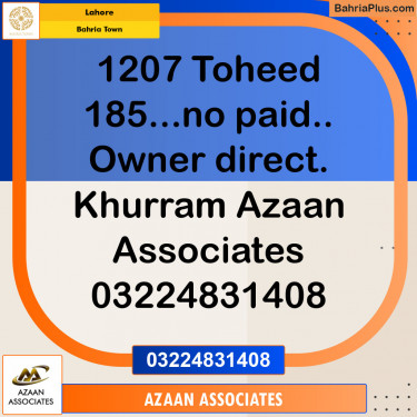 Residential Plot for Sale in Sector F - Tauheed Block -  Bahria Town, Lahore - (BP-134030)