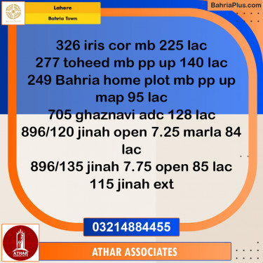 Residential Plot for Sale in Bahria Town, Lahore - (BP-134046)