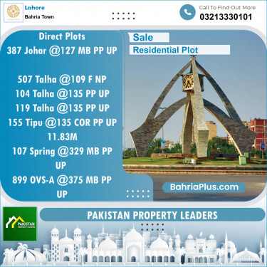Residential Plot for Sale in Bahria Town, Lahore - (BP-134052)