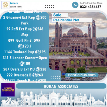 Residential Plot for Sale in Bahria Town, Lahore - (BP-134083)