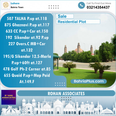 Residential Plot for Sale in Bahria Town, Lahore - (BP-134085)