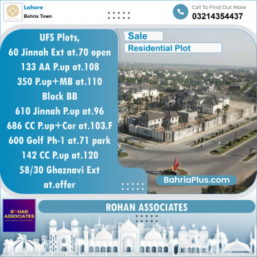 Residential Plot for Sale in Sector E - Jinnah Ext. Block -  Bahria Town, Lahore - (BP-134089)