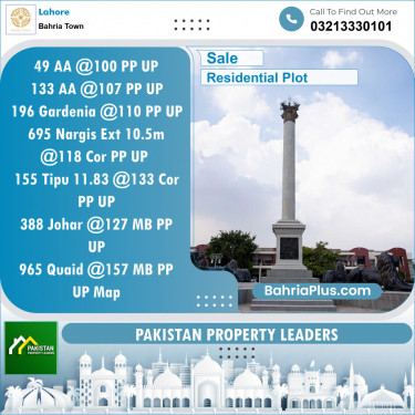 Residential Plot for Sale in Bahria Town, Lahore - (BP-134134)