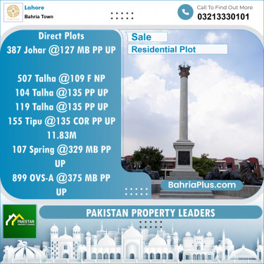 Residential Plot for Sale in Bahria Town, Lahore - (BP-134135)