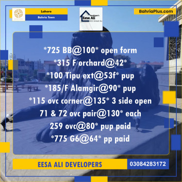 Residential Plot for Sale in Bahria Town, Lahore - (BP-134154)