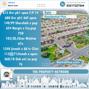 Residential Plot for Sale in Bahria Town, Lahore - (BP-134155)