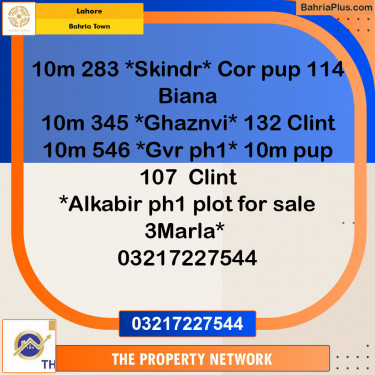 Residential Plot for Sale in Bahria Town, Lahore - (BP-134156)