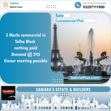 Commercial Plot for Sale in Bahria Town, Lahore - (BP-134157)