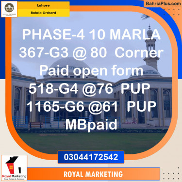 Residential Plot for Sale in Bahria Orchard, Lahore - (BP-134192)