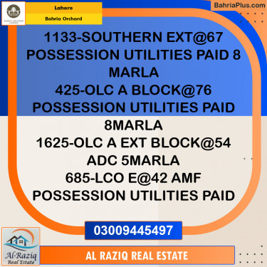 Residential Plot for Sale in Phase 1 - Southern District -  Bahria Orchard, Lahore - (BP-134201)