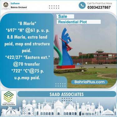 Residential Plot for Sale in Bahria Orchard, Lahore - (BP-134204)