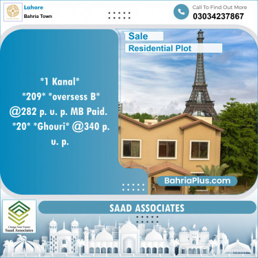 Residential Plot for Sale in Bahria Town, Lahore - (BP-134213)