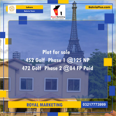 Residential Plot for Sale in Bahria Town, Lahore - (BP-134217)