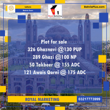 Residential Plot for Sale in Bahria Town, Lahore - (BP-134218)