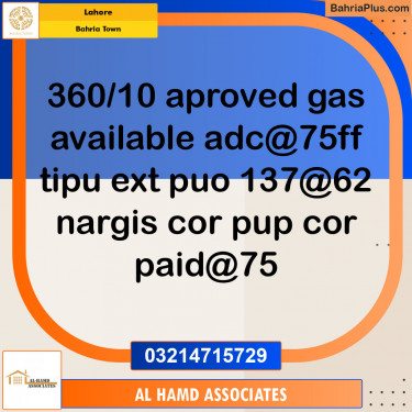 Residential Plot for Sale in Bahria Town, Lahore - (BP-134259)