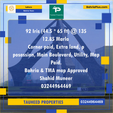 Residential Plot for Sale in Bahria Town, Lahore - (BP-134287)