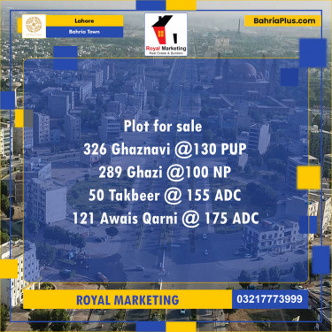 Residential Plot for Sale in Bahria Town, Lahore - (BP-134322)