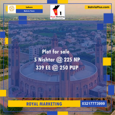 Residential Plot for Sale in Bahria Town, Lahore - (BP-134433)