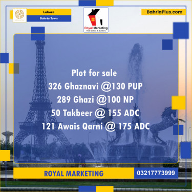 Residential Plot for Sale in Bahria Town, Lahore - (BP-134474)