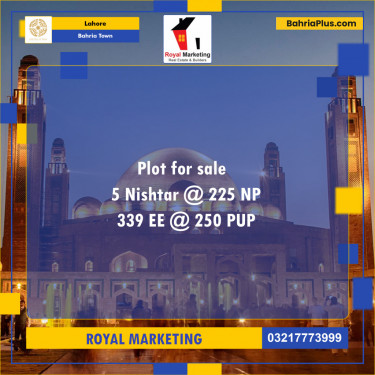 Residential Plot for Sale in Bahria Town, Lahore - (BP-134476)