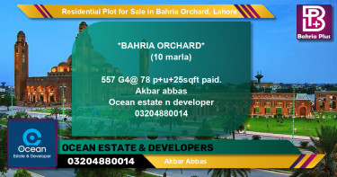 Residential Plot for Sale in Bahria Orchard, Lahore - (BP-134489)
