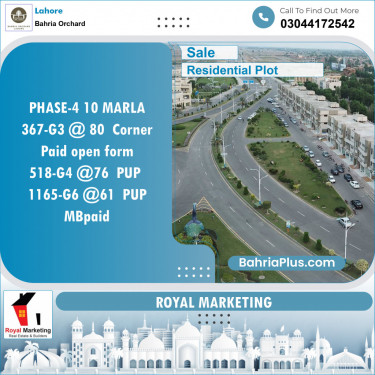 Residential Plot for Sale in Bahria Orchard, Lahore - (BP-134536)