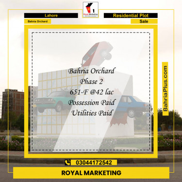 Residential Plot for Sale in Bahria Orchard, Lahore - (BP-134539)
