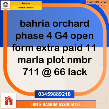Residential Plot for Sale in Bahria Orchard, Lahore - (BP-134568)