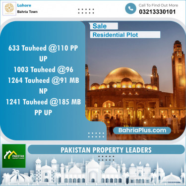 Residential Plot for Sale in Bahria Town, Lahore - (BP-134634)