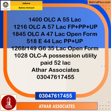 Residential Plot for Sale in OLC-A Block -  Bahria Orchard, Lahore - (BP-134641)
