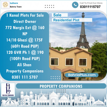 Residential Plot for Sale in Bahria Town, Lahore - (BP-134643)