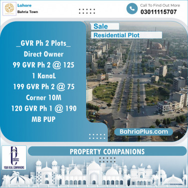 Residential Plot for Sale in Bahria Town, Lahore - (BP-134655)